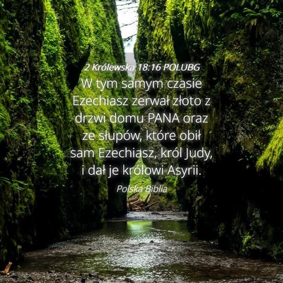 Picture 04 - 2 Królewska 18:16 POLUBG - W tym samym czasie Ezechiasz zerwał złoto z - Bible Verse Picture