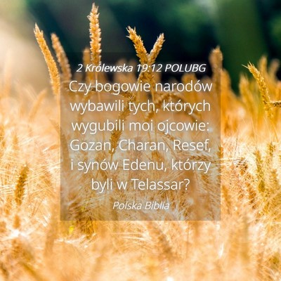 Picture 04 - 2 Królewska 19:12 POLUBG - Czy bogowie narodów wybawili tych, których - Bible Verse Picture