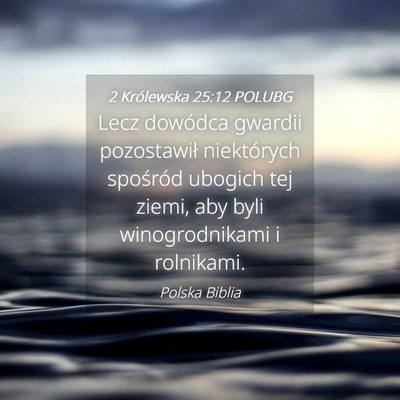 Picture 04 - 2 Królewska 25:12 POLUBG - Lecz dowódca gwardii pozostawił niektórych - Bible Verse Picture