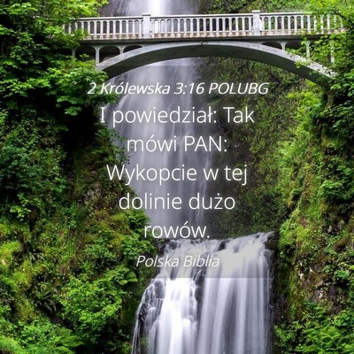 Picture 04 - 2 Królewska 3:16 POLUBG - I powiedział: Tak mówi PAN: Wykopcie w tej - Bible Verse Picture