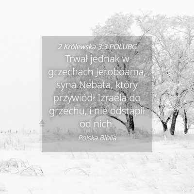 Picture 04 - 2 Królewska 3:3 POLUBG - Trwał jednak w grzechach Jeroboama, syna Nebata, - Bible Verse Picture