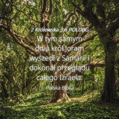 Picture 04 - 2 Królewska 3:6 POLUBG - W tym samym dniu król Joram wyszedł z Samarii i - Bible Verse Picture