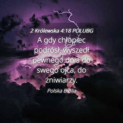 Picture 04 - 2 Królewska 4:18 POLUBG - A gdy chłopiec podrósł, wyszedł pewnego dnia - Bible Verse Picture
