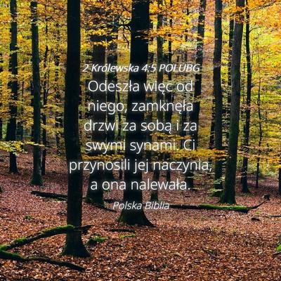 Picture 04 - 2 Królewska 4:5 POLUBG - Odeszła więc od niego, zamknęła drzwi za - Bible Verse Picture