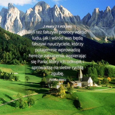 Picture 04 - 2 Piotra 2:1 POLUBG - Byli też fałszywi prorocy wśród ludu, jak i - Bible Verse Picture