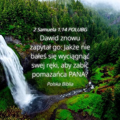 Picture 04 - 2 Samuela 1:14 POLUBG - Dawid znowu zapytał go: Jakże nie bałeś się - Bible Verse Picture
