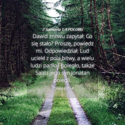 Picture 04 - 2 Samuela 1:4 POLUBG - Dawid znowu zapytał: Co się stało? Proszę, - Bible Verse Picture
