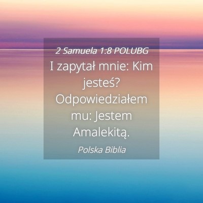 Picture 04 - 2 Samuela 1:8 POLUBG - I zapytał mnie: Kim jesteś? Odpowiedziałem mu: - Bible Verse Picture