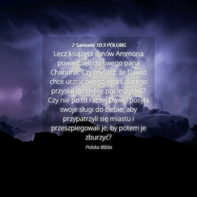 Picture 04 - 2 Samuela 10:3 POLUBG - Lecz książęta synów Ammona powiedzieli do - Bible Verse Picture