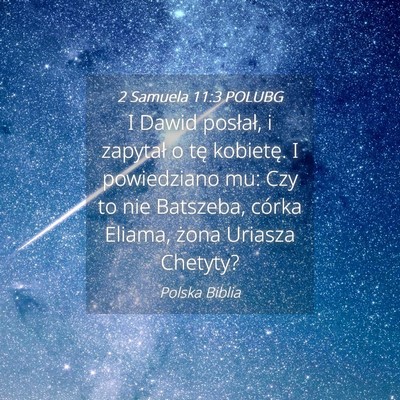 Picture 04 - 2 Samuela 11:3 POLUBG - I Dawid posłał, i zapytał o tę kobietę. I - Bible Verse Picture