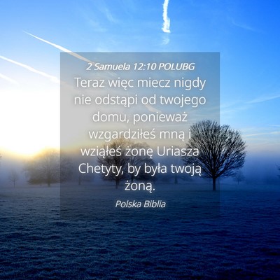 Picture 04 - 2 Samuela 12:10 POLUBG - Teraz więc miecz nigdy nie odstąpi od twojego - Bible Verse Picture