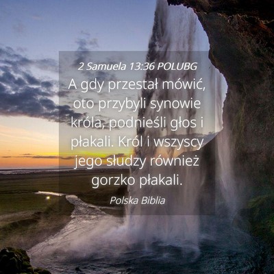 Picture 04 - 2 Samuela 13:36 POLUBG - A gdy przestał mówić, oto przybyli synowie - Bible Verse Picture