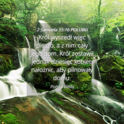 Picture 04 - 2 Samuela 15:16 POLUBG - Król wyszedł więc pieszo, a z nim cały jego - Bible Verse Picture