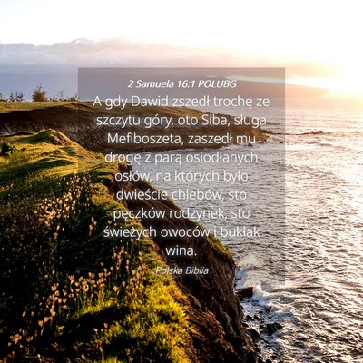 Picture 04 - 2 Samuela 16:1 POLUBG - A gdy Dawid zszedł trochę ze szczytu góry, oto - Bible Verse Picture