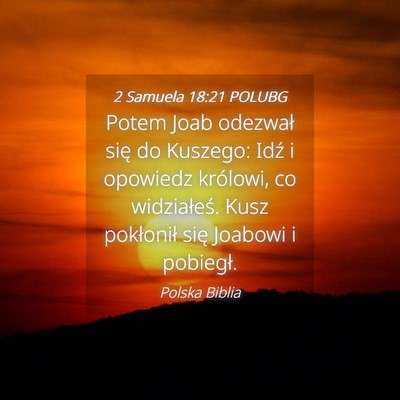 Picture 04 - 2 Samuela 18:21 POLUBG - Potem Joab odezwał się do Kuszego: Idź i - Bible Verse Picture
