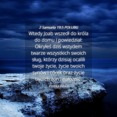 Picture 04 - 2 Samuela 19:5 POLUBG - Wtedy Joab wszedł do króla do domu i - Bible Verse Picture