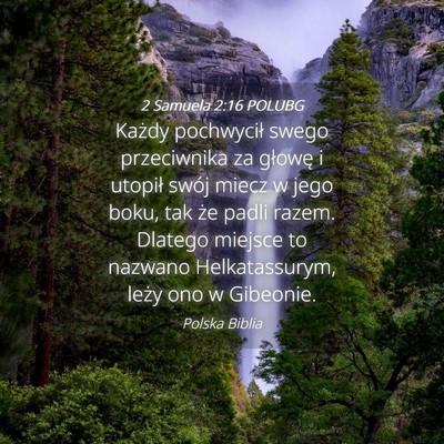 Picture 04 - 2 Samuela 2:16 POLUBG - Każdy pochwycił swego przeciwnika za głowę i - Bible Verse Picture