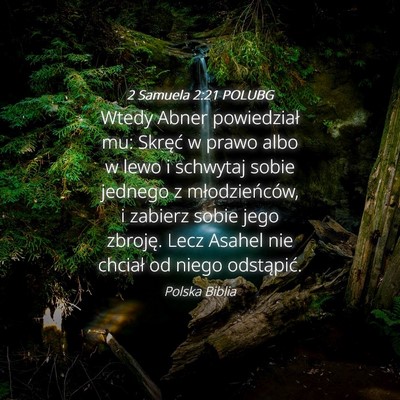 Picture 04 - 2 Samuela 2:21 POLUBG - Wtedy Abner powiedział mu: Skręć w prawo albo - Bible Verse Picture
