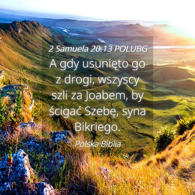 Picture 04 - 2 Samuela 20:13 POLUBG - A gdy usunięto go z drogi, wszyscy szli za - Bible Verse Picture