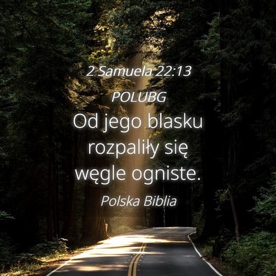 Picture 04 - 2 Samuela 22:13 POLUBG - Od jego blasku rozpaliły się węgle - Bible Verse Picture