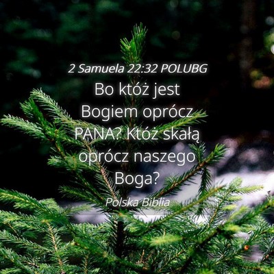 Picture 04 - 2 Samuela 22:32 POLUBG - Bo któż jest Bogiem oprócz PANA? Któż - Bible Verse Picture