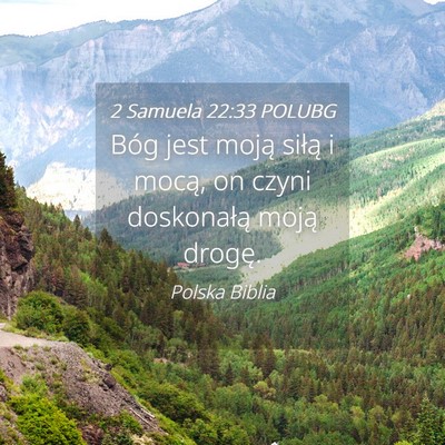 Picture 04 - 2 Samuela 22:33 POLUBG - Bóg jest moją siłą i mocą, on czyni - Bible Verse Picture