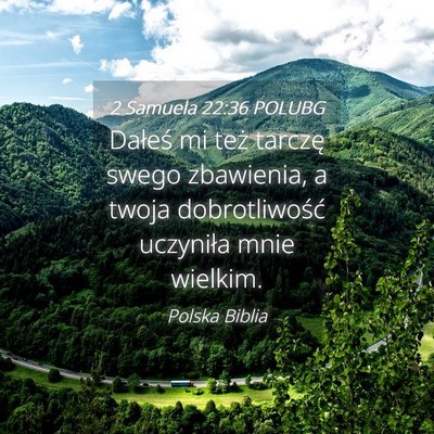 Picture 04 - 2 Samuela 22:36 POLUBG - Dałeś mi też tarczę swego zbawienia, a twoja - Bible Verse Picture