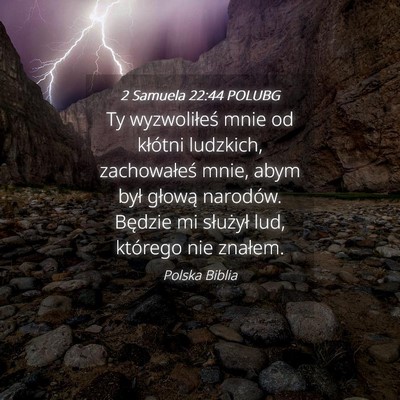 Picture 04 - 2 Samuela 22:44 POLUBG - Ty wyzwoliłeś mnie od kłótni ludzkich, - Bible Verse Picture