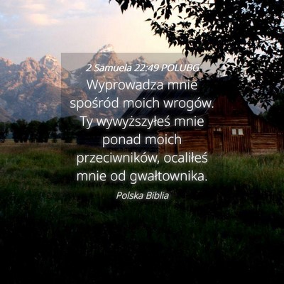 Picture 04 - 2 Samuela 22:49 POLUBG - Wyprowadza mnie spośród moich wrogów. Ty - Bible Verse Picture