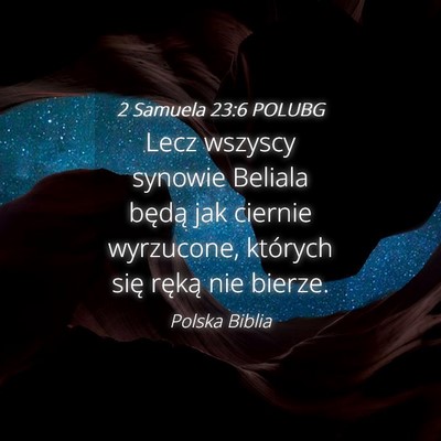 Picture 04 - 2 Samuela 23:6 POLUBG - Lecz wszyscy synowie Beliala będą jak ciernie - Bible Verse Picture