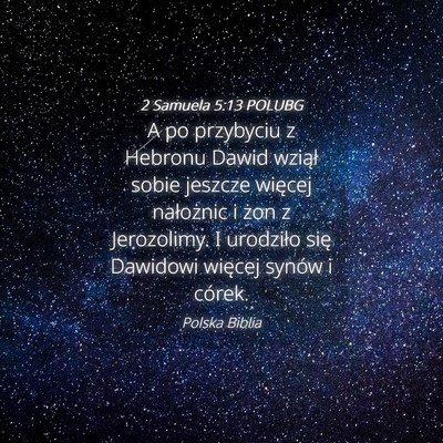 Picture 04 - 2 Samuela 5:13 POLUBG - A po przybyciu z Hebronu Dawid wziął sobie - Bible Verse Picture