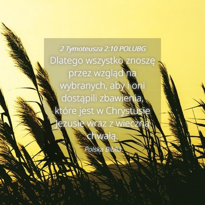 Picture 04 - 2 Tymoteusza 2:10 POLUBG - Dlatego wszystko znoszę przez wzgląd na - Bible Verse Picture