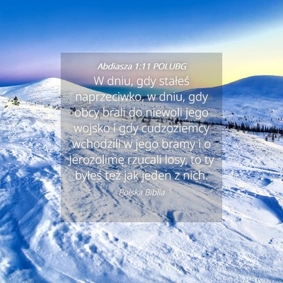 Picture 04 - Abdiasza 1:11 POLUBG - W dniu, gdy stałeś naprzeciwko, w dniu, gdy - Bible Verse Picture