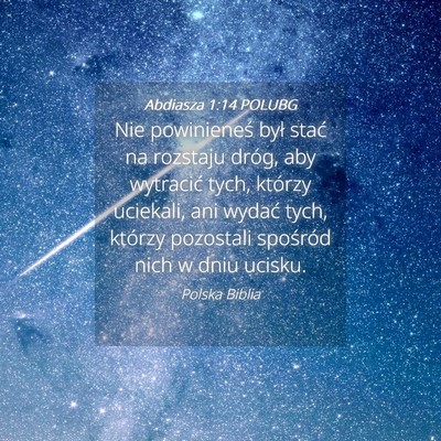 Picture 04 - Abdiasza 1:14 POLUBG - Nie powinieneś był stać na rozstaju dróg, aby - Bible Verse Picture