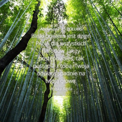 Picture 04 - Abdiasza 1:15 POLUBG - Bliski bowiem jest dzień PANA dla wszystkich - Bible Verse Picture