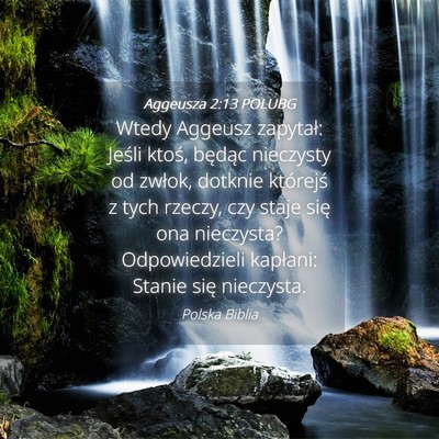 Picture 04 - Aggeusza 2:13 POLUBG - Wtedy Aggeusz zapytał: Jeśli ktoś, będąc - Bible Verse Picture