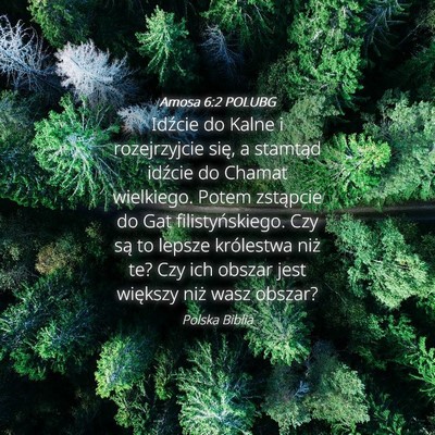 Picture 04 - Amosa 6:2 POLUBG - Idźcie do Kalne i rozejrzyjcie się, a stamtąd - Bible Verse Picture