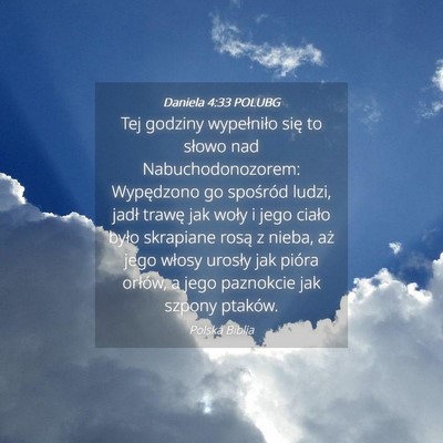 Picture 04 - Daniela 4:33 POLUBG - Tej godziny wypełniło się to słowo nad - Bible Verse Picture