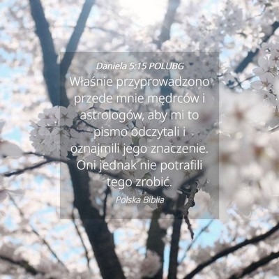 Picture 04 - Daniela 5:15 POLUBG - Właśnie przyprowadzono przede mnie mędrców i - Bible Verse Picture