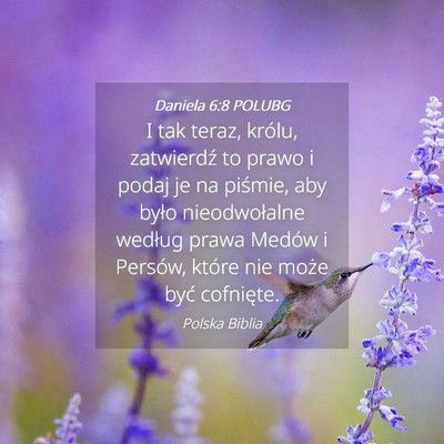 Picture 04 - Daniela 6:8 POLUBG - I tak teraz, królu, zatwierdź to prawo i podaj - Bible Verse Picture