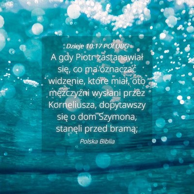 Picture 04 - Dzieje 10:17 POLUBG - A gdy Piotr zastanawiał się, co ma oznaczać - Bible Verse Picture