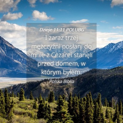 Picture 04 - Dzieje 11:11 POLUBG - I zaraz trzej mężczyźni posłani do mnie z - Bible Verse Picture