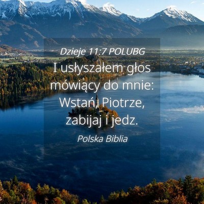 Picture 04 - Dzieje 11:7 POLUBG - I usłyszałem głos mówiący do mnie: Wstań, - Bible Verse Picture