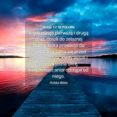 Picture 04 - Dzieje 12:10 POLUBG - A gdy minęli pierwszą i drugą straż, doszli - Bible Verse Picture