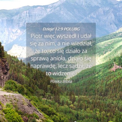 Picture 04 - Dzieje 12:9 POLUBG - Piotr więc wyszedł i udał się za nim, a nie - Bible Verse Picture