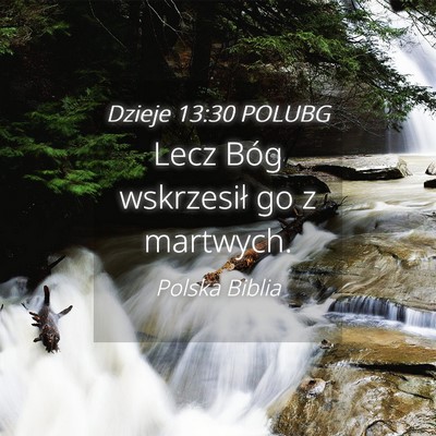 Picture 04 - Dzieje 13:30 POLUBG - Lecz Bóg wskrzesił go z - Bible Verse Picture