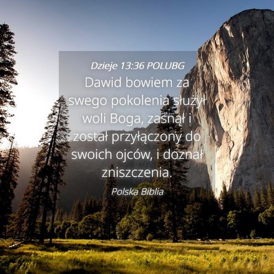 Picture 04 - Dzieje 13:36 POLUBG - Dawid bowiem za swego pokolenia służył woli - Bible Verse Picture