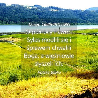 Picture 04 - Dzieje 16:25 POLUBG - O północy Paweł i Sylas modlili się i - Bible Verse Picture