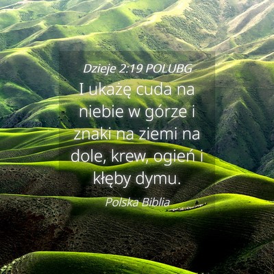 Picture 04 - Dzieje 2:19 POLUBG - I ukażę cuda na niebie w górze i znaki na - Bible Verse Picture