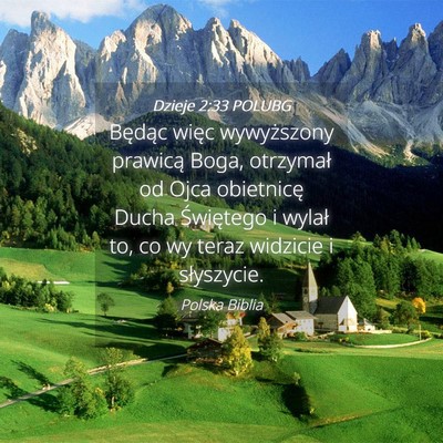 Picture 04 - Dzieje 2:33 POLUBG - Będąc więc wywyższony prawicą Boga, - Bible Verse Picture